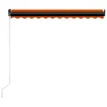 Auvent manuel rétractable 350x250 cm Orange et marron
