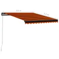 Auvent manuel rétractable 350x250 cm Orange et marron
