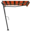 Auvent manuel rétractable sur pied 350x250 cm Orange et marron