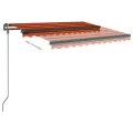 Auvent manuel rétractable avec poteaux 3,5x2,5 m Orange/marron