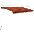 Auvent manuel rétractable avec poteaux 3,5x2,5 m Orange/marron