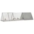 Cage pour lapin Gris 302,5x80,5x71 cm Acier galvanisé