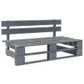 Salon de jardin palette 4pcs avec coussins Pin imprégné de gris