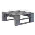 Salon de jardin palette 4pcs avec coussins Pin imprégné de gris