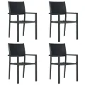 Ensemble à manger de jardin 5 pcs Noir