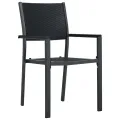 Ensemble à manger de jardin 5 pcs Noir