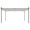 Pergola avec toit rétractable crème 395x292x230 cm