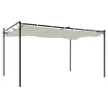 Pergola avec toit rétractable crème 395x292x230 cm