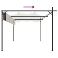 Pergola avec toit rétractable crème 395x292x230 cm