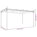 Pergola avec toit rétractable crème 395x292x230 cm