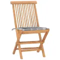 Ensemble à manger d'extérieur pliable avec coussin 3 pcs Teck