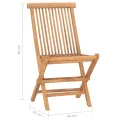Ensemble à manger d'extérieur pliable avec coussin 3 pcs Teck