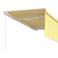 Auvent rétractable manuel avec store 3,5x2,5 m Jaune et blanc
