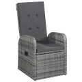 Ensemble à manger de jardin avec coussins 7 pcs Gris