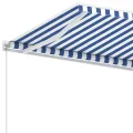 Auvent manuel rétractable sur pied 350x250 cm Bleu/blanc