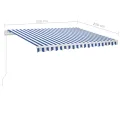 Auvent manuel rétractable sur pied 350x250 cm Bleu/blanc