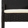 Ensemble à manger de jardin coussins 5pcs Noir Résine tressée