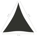 Voile de parasol tissu oxford triangulaire 5x6x6 m anthracite