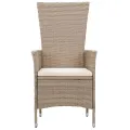Ensemble à manger de jardin avec coussins 9 pcs Beige