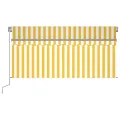 Auvent manuel rétractable avec store LED 3x2,5 m Jaune et blanc