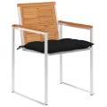 Chaises de jardin lot de 8 avec coussins Bois d'acacia solide