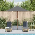 Parasol d'extérieur avec mât en bois 150x200 cm anthracite