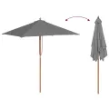 Parasol d'extérieur avec mât en bois 150x200 cm anthracite