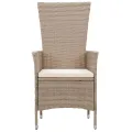 Ensemble à manger de jardin avec coussins 7 pcs Beige