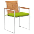 Chaises de jardin lot de 8 avec coussins Bois d'acacia solide