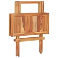 Ensemble de bistro 3pcs avec coussins crème Bois de teck massif