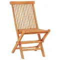 Ensemble de bistro 3pcs avec coussins crème Bois de teck massif