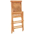 Ensemble de bistro 3pcs avec coussins crème Bois de teck massif