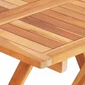 Ensemble de bistro 3pcs avec coussins crème Bois de teck massif