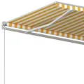 Auvent manuel rétractable 400x350 cm Jaune et blanc