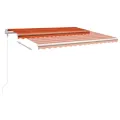 Auvent manuel rétractable avec poteaux 4x3 m Orange et marron