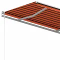 Auvent manuel rétractable avec poteaux 4x3 m Orange et marron