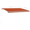 Auvent manuel rétractable avec poteaux 4x3 m Orange et marron
