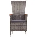Ensemble à manger de jardin avec coussins 9 pcs Gris