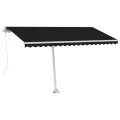 Auvent manuel rétractable sur pied 400x350 cm Anthracite