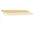 Auvent manuel rétractable sur pied 450x350 cm Jaune/Blanc