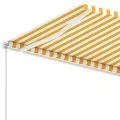 Auvent manuel rétractable sur pied 450x350 cm Jaune/Blanc