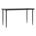 Ensemble à manger de jardin 5 pcs noir textilène et acier