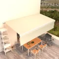 Auvent manuel rétractable avec store 6x3 m Crème