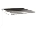 Auvent manuel rétractable avec poteaux 4x3,5 m Anthracite