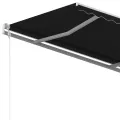 Auvent manuel rétractable avec poteaux 4x3,5 m Anthracite