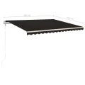 Auvent manuel rétractable avec poteaux 4x3,5 m Anthracite