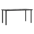 Ensemble à manger de jardin coussins 5 pcs noir et gris