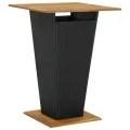 Ensemble de bar jardin 5 pcs noir poly rotin/bois massif acacia