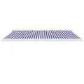Auvent rétractable bleu et blanc 4x3 m tissu et aluminium