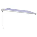 Auvent rétractable bleu et blanc 4x3 m tissu et aluminium
